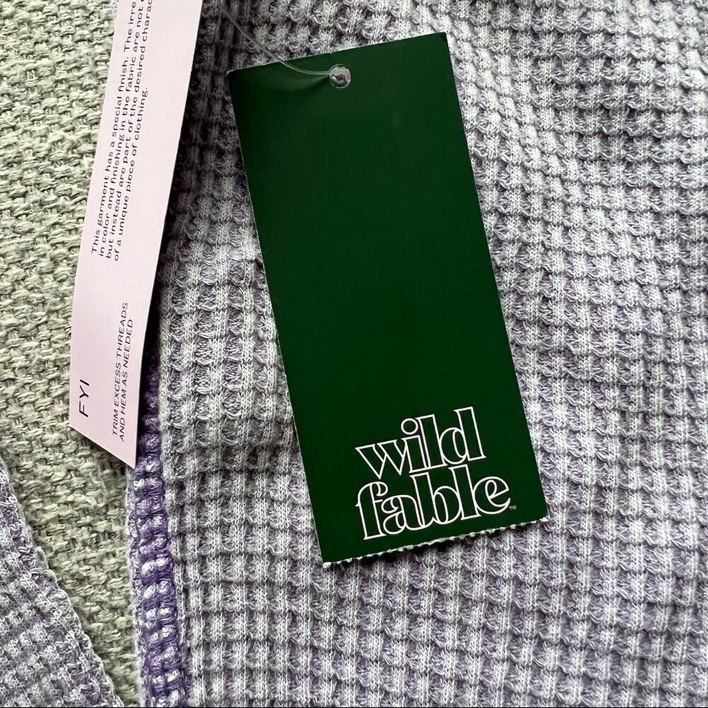 Wild Fable Waffle Knit Thermal Boho Flare Leg Pants Legging Purple Large - Picture 8 of 10